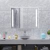 32 x 24 Inch Quadrate Wall Mirror with 3-Color Lights and  Anti-Fog Function