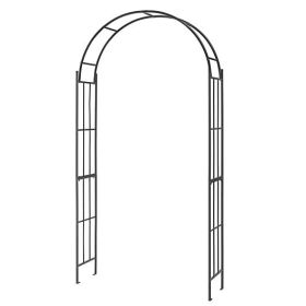 7.5 Feet Metal Garden Arch for Climbing Plants and Outdoor Garden Decor-Black