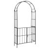 Garden Arch Arbor Trellis with Gate Patio Plant Stand Archway-Black