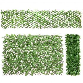 3 Pieces Retractable Artificial Leaf Faux Ivy Privacy Fence Screen Expandable