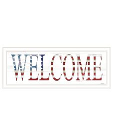 "Patriotic Welcome" by Cindy Jacobs, Ready to Hang Framed Print, White Frame