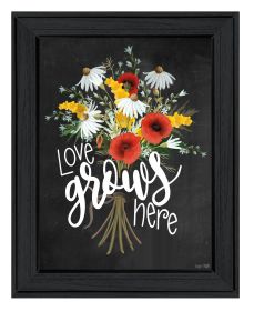 "Love Grows Here" by House Fenway, Ready to Hang Framed Print, Black Frame