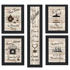 "Kitchen Friendship Collection" 5-Piece Vignette by Millwork Engineering, Black Frame