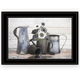 "Floral Farmhouse I" by Robin-Lee Vieira, Ready to Hang Framed Print, Black Frame