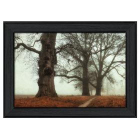 "Misty Trees" By Martin Podt, Printed Wall Art, Ready To Hang Framed Poster, Black Frame