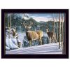 "Morning View Deer" by Kim Norlien, Ready to Hang Framed Print, Black Frame