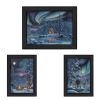 "Rivers Of Light Collection" 3-Piece Vignette By Kim Norlien, Printed Wall Art, Ready To Hang Framed Poster, Black Frame