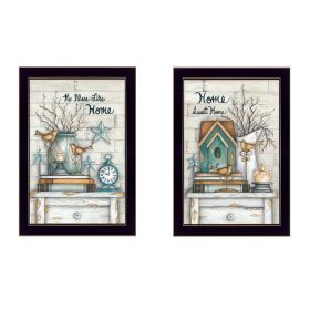 "Home Sweet Home Collection" 2-Piece Vignette By Mary June, Printed Wall Art, Ready To Hang Framed Poster, Black Frame