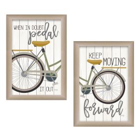 "Pedal it Out" 2-Piece Vignette by Marla Rae, Beige Frame