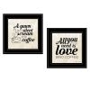 "All You Need is Coffee" 2-Piece Vignette by Susan Boyer, Black Frame