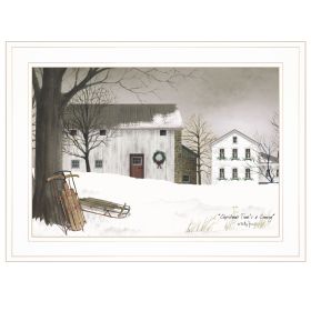 "Christmas Time is coming" by Billy Jacobs Ready to Hang Holiday Framed Print, White Frame