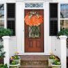 1pc Halloween Thanksgiving Pumpkin Cloth Flower Wreath Courtyard Decoration Wreath Harvest Festival Wreath