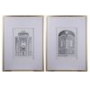 Set of 2 Fake Pencil Architectual Wall Art, Wall Decor Accent, 24" x 32"