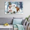 Framed Canvas Wall Art Decor Painting For Chrismas, Cute Snowman with Deer Chrismas Gift Painting For Chrismas Gift, Decoration For Chrismas Eve Offic