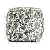 Chamonix Green 18" x 18" x 18" Green & Ivory Pouf