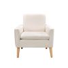 cream white velvet armchair with ottoman