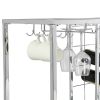 Contemporary Chrome Wine Rack Silver Modern Glass Metal Frame Wine Storage RT