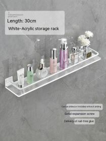 Acrylic Bathroom Storage Rack Bathroom Towels Storage Rack (Option: White 30 Long Storage Rack)