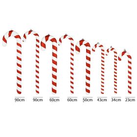 Red White And Green Painted Glitter Crutches Photography Shooting Props Christmas Decorations (Option: 23to90cm Red White 8pc)