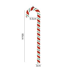 Red White And Green Painted Glitter Crutches Photography Shooting Props Christmas Decorations (Option: 60cm Red White Green 1pc)