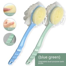 Bath Brush Back Soft Hair Bath Female Bath Brush Back Rub Bath Towel (Option: Green Blue)