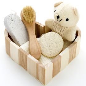 Bathroom Bath Set Love Wooden Barrel Gift Set (Option: Bear)