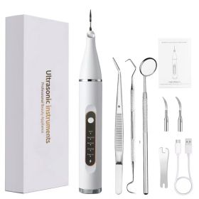 Ultrasonic Teeth Cleaner Portable Oral Care Water Toothpick (Option: White Dental 3 Piece Set-5 Gear Mode)