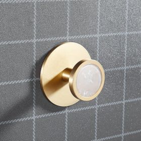 Brass Hat-and-coat Drilling Adhesive Hanging Storage Hook (Option: Wafer White Shell)