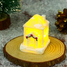 Christmas Decoration White Luminous Resin Small House (Option: A Style)