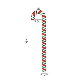 Red White And Green Painted Glitter Crutches Photography Shooting Props Christmas Decorations (Option: 43cm Red White Green 1pc)