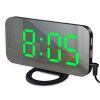 Digital LED Alarm Clock Mirror 2 USB Charger Ports Night Light LED Table Clock Snooze Function Adjustable Brightness Desk Clocks