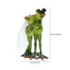 NORTHEUINS Resin Leggy Couple Frog Figurine Modern Creative Wedding Animal Statue for Interior Home Desktop Decor Accessories