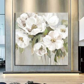 Hand Painted Oil Painting Wall Art Flower Modern Abstract Living Room Hallway Bedroom Luxurious Decorative Painting (Style: 1, size: 60x60cm)