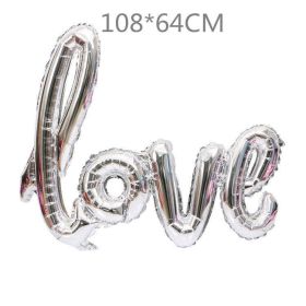 18inch Round White Gold Glitter Print Mr & Mrs LOVE foil Balloons bride to be marriage Wedding Decor Valentine Day Supplies (Color: B03, Ballon Size: 10inch)