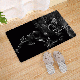 Halloween Flannel Floor Mat Bathroom Toilet Door Non-slop Mats Skull Absorbent Printing Floor Mat (Option: Halloween 210010-40x60)