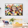 Hand Painted Oil Painting Abstract Portrait Wall Art Hand painted-Laughing Monkey Oil Paintings On Canvas-Hand Made Wall Graffiti-For Home Decoration