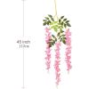 12 Packs Artificial Hanging Plants, Premium Oxidation Resistance Artificial Flower, Artificial Wisteria Plants, Artificial Plants For Home Decor Wall