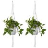 2Pcs Plant Hanger Flowerpot Net Bag 40in Cotton Rope Plant Hangers 4Legs Plant Hanger