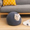 Cat Cave Bed -Handmade Wool Cat Bed Cave with Mouse Toy