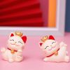 Chinese Lucky Wealth Waving Cat Gold Waving Hand Cat Home Decor Welcome Waving Cat Sculpture Statue Decor Car Ornament