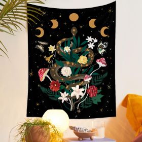 European Retro Mushroom Hanging Cloth Plant Homestay Tapestry (Option: L-200X150CMInstallation package)