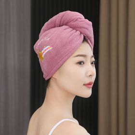 Female Strong Absorbent Quick-drying Towel Thick Coral Fleece Shower Cap (Option: Cameo Brown-Double Thickening)