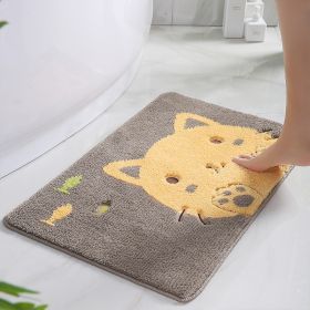 Cartoon Door Mat Suction Home Doorway Bathroom (Option: Naughty Cat Yellow-58x 88cm)