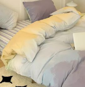 Simple Gradient Color Bed Four Sets Of Cotton Pure Cotton (Option: Gradation violet-2m bed sheet 2.2m)