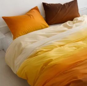 Simple Gradient Color Bed Four Sets Of Cotton Pure (Option: Setting sun-Flat Sheet-2m)