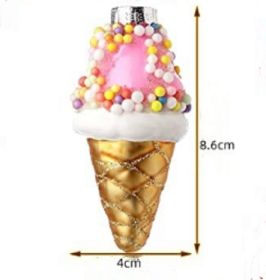 Blown Glass Fruit Dessert Holiday Christmas Tree Decoration Pendant (Option: Ice Cream)