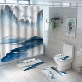 Digital Printing Polyester Bathroom Supplies Chinese Landscape Painting (Option: Yf108-180x200)